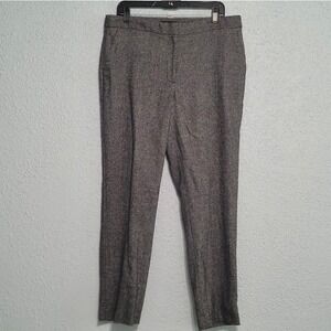 Talbots Womens Tweed Knit Straight Leg Wool Pants Size 12 Career Business Twee